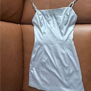 Aritzia Sunday Best Satin Silver Dress